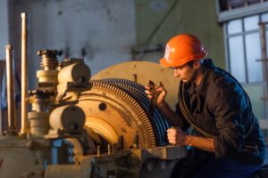 Millwright Performing Maintenance at Turbine